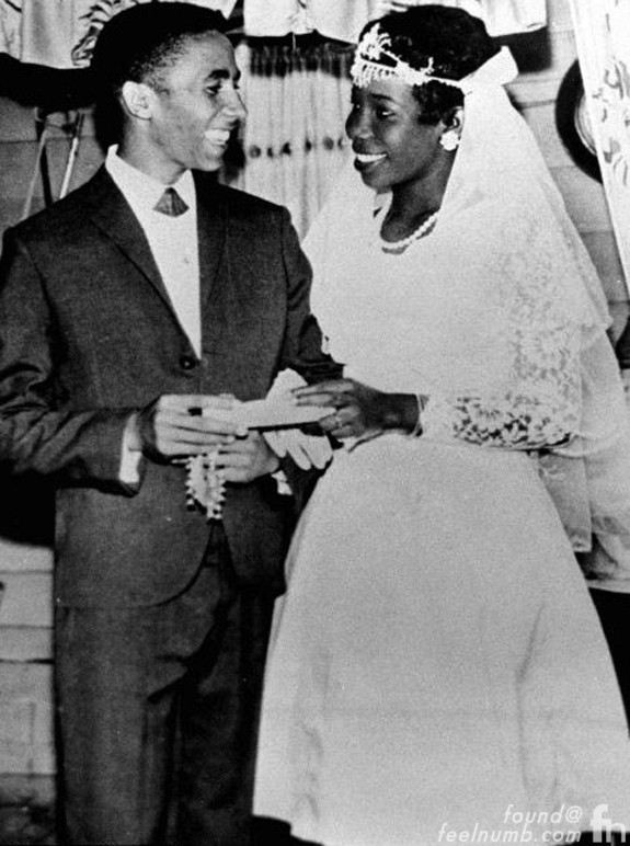 Bob-Marley-Wife-Rita-Anderson-Wedding-day-1966-Children-Kids